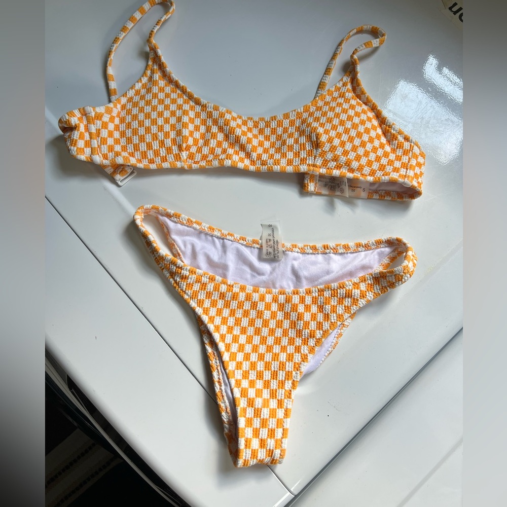 Aurelle checkered bikini